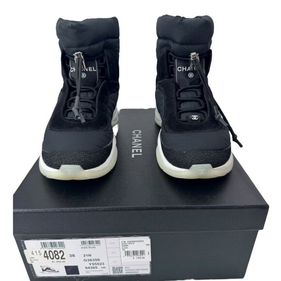 Chanel Snow Boots – Coco Neige 2021/2022 Nylon Suede Black EU 38 - Picture 5 of 10